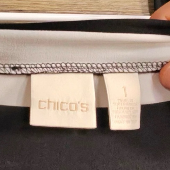 Chico's Black and White Striped Blouse - Picture 9 of 9